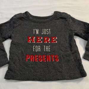 OshKosh B'gosh - Gray Kids Shirt with Red Accents and Christmas/Festive Design